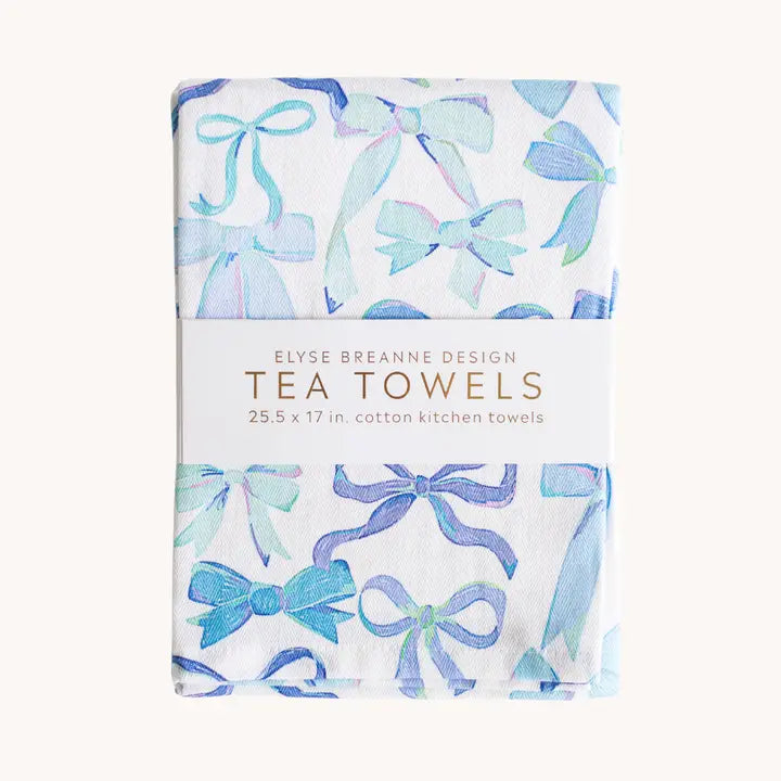 EBD Blue Bows Tea Towels - - Tea Towels & Napkins - Feliz Modern