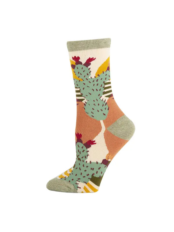 OHYS Sol De Cactus Women's Crew Socks -  - Socks - Feliz Modern