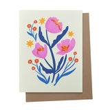 AAPK* Pink Floral Folk Art Card - - Cards - Feliz Modern