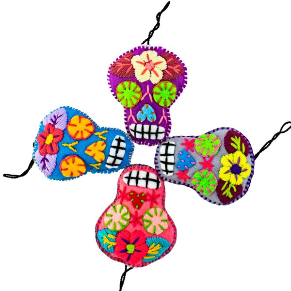 LMY Embroidered Sugar Skulls -  - Halloween - Feliz Modern