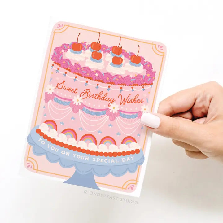 ONKS Sweet Birthday Cake Card - - Cards - Feliz Modern