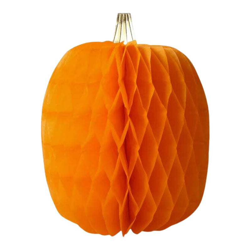 Halloween Pumpkin Paper Honeycomb Decorations - 3 Pack