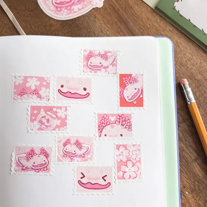 THSK Cherry Blossom Axolotl Washi Tape - - Office & Stationery - Feliz Modern