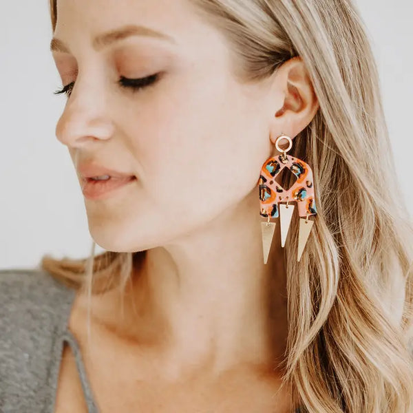 CWH Leopard Spike Statement Earrings -  - Earrings - Feliz Modern