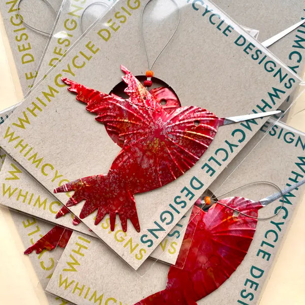 SES Red Hummingbird Ornament -  - Decor Objects - Feliz Modern