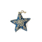 MECN Embroidered Star Ornament - Blue - Christmas - Feliz Modern