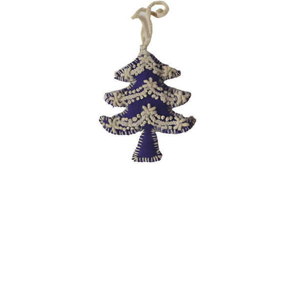 MECN Embroidered Tree Ornament - Indigo - Christmas - Feliz Modern