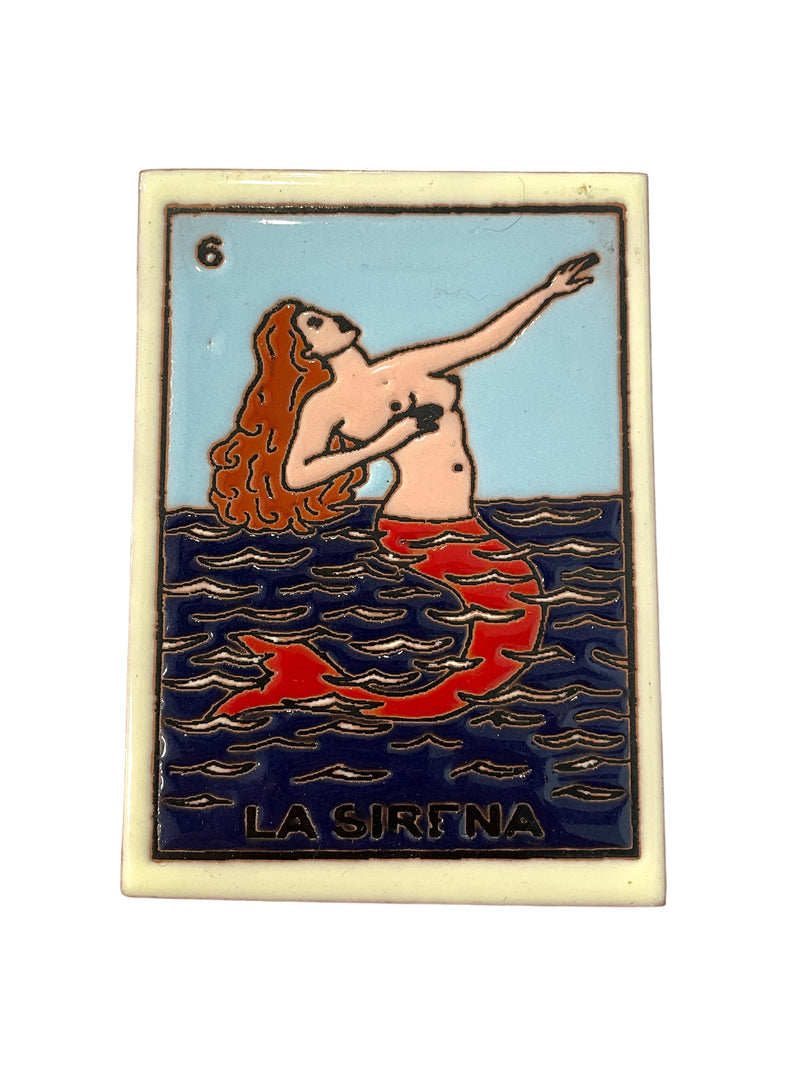 AAES Loteria Tile - La Sirena - Coasters - Feliz Modern