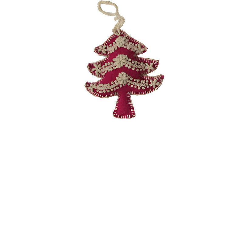 MECN Embroidered Tree Ornament - Pink - Christmas - Feliz Modern