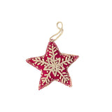 MECN Embroidered Star Ornament - Pink - Christmas - Feliz Modern