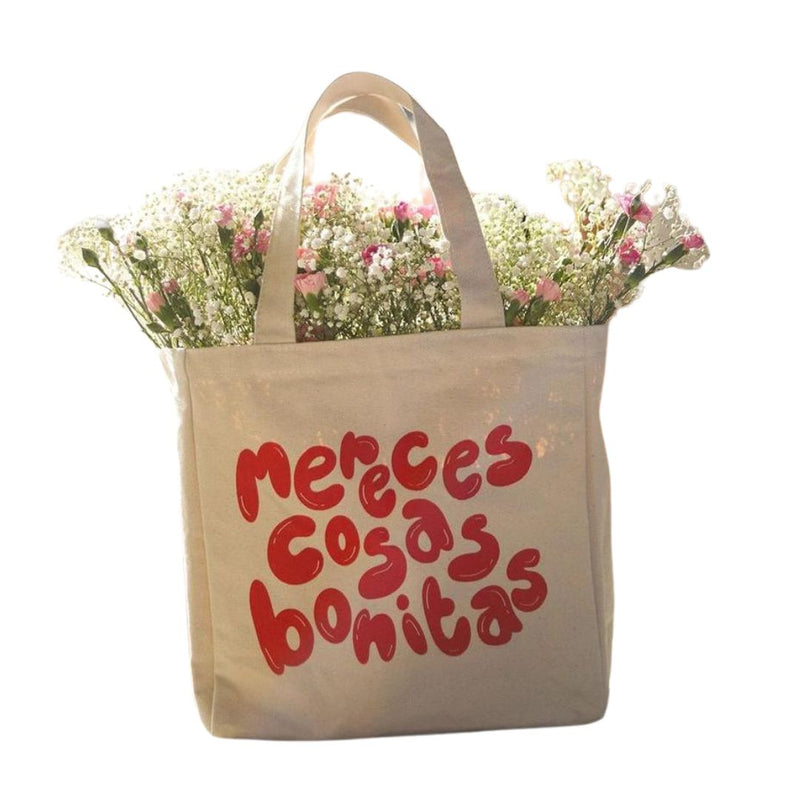 JZD Mereces Cosas Bonitas Tote Bag -  - Bags - Feliz Modern