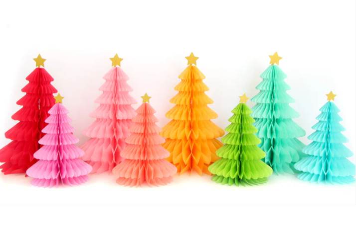 KAC Rainbow Honeycomb Tree Set -  - Christmas - Feliz Modern