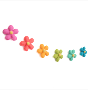 KAC Rainbow Daisy Felt Garland - - Garlands - Feliz Modern