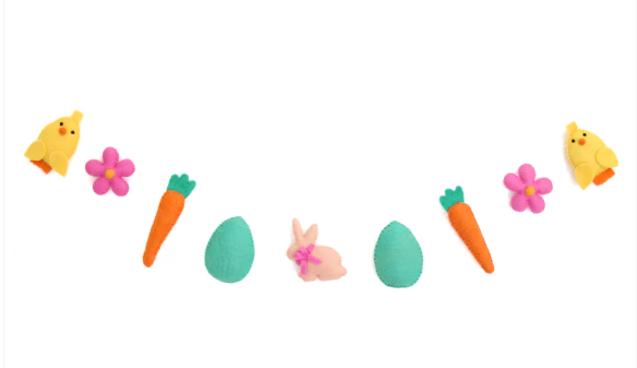 KAC Easter shapes felt garland - - Garlands - Feliz Modern