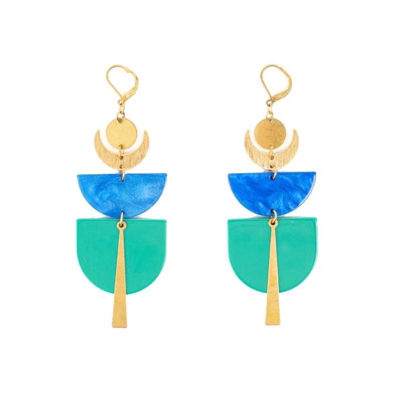 AIPO Blue Stack Earrings -  - Earrings - Feliz Modern