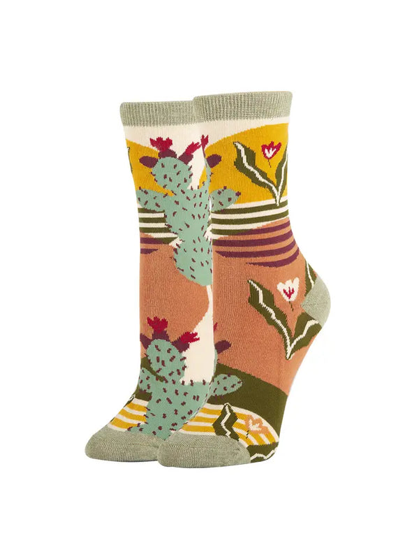 OHYS Sol De Cactus Women's Crew Socks -  - Socks - Feliz Modern