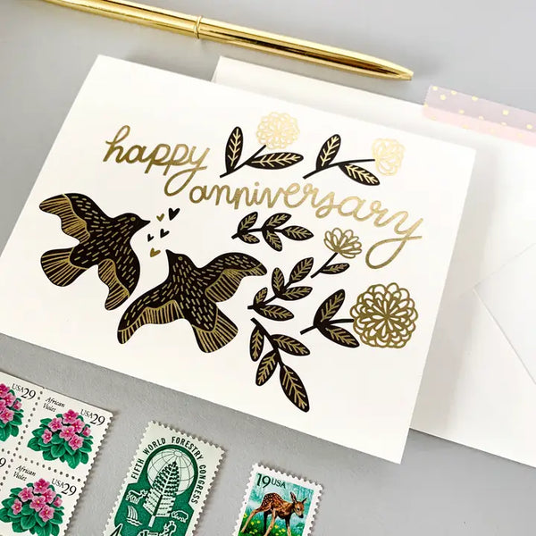 PPP Anniversary Birds Card -  - Cards - Feliz Modern