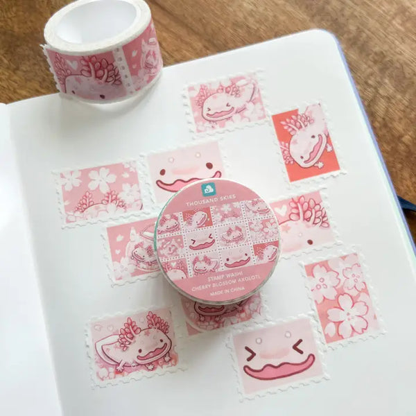 THSK Cherry Blossom Axolotl Washi Tape - - Office & Stationery - Feliz Modern