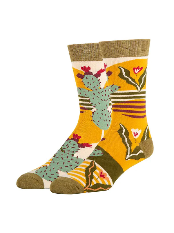 OHYS Sol De Cactus Men's Crew Socks -  - Socks - Feliz Modern