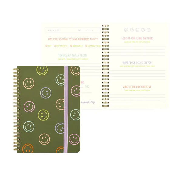 TOT Green Smiley Mini Gratitude Journal - - Office & Stationery - Feliz Modern