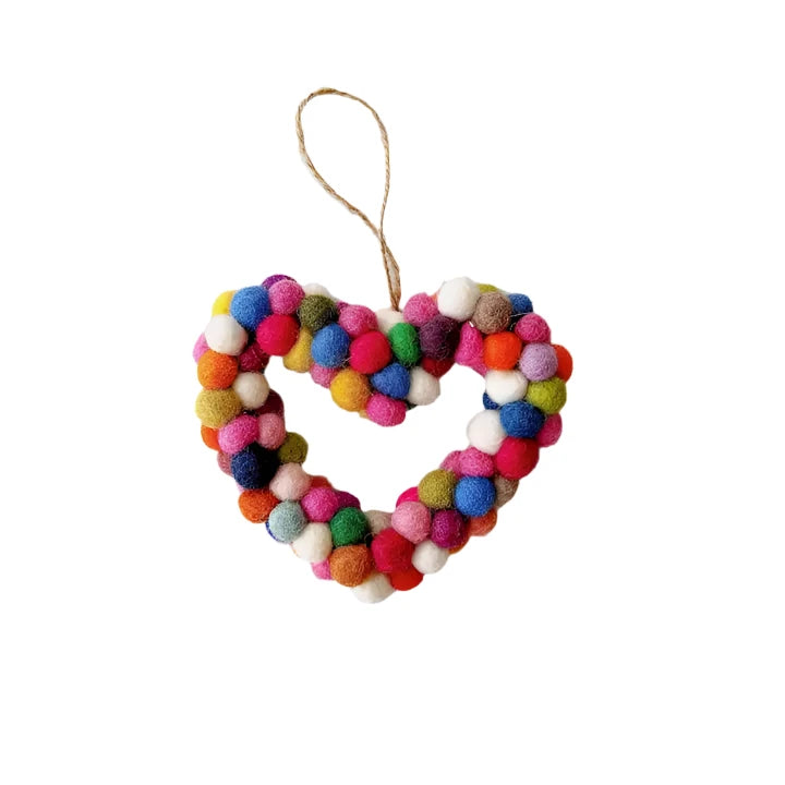 DHRD Pompom Heart Wreath Ornament -  - Christmas - Feliz Modern