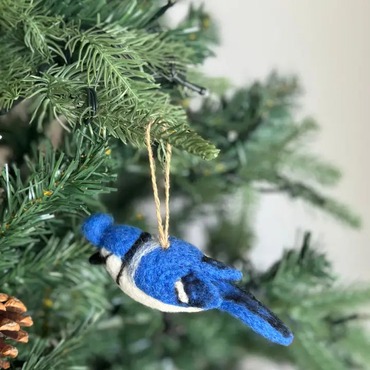 DHRD Blue Jay Felt Ornament -  - Christmas - Feliz Modern