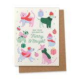 AAPK Furry and Bright Dog Christmas Card - - Cards - Feliz Modern