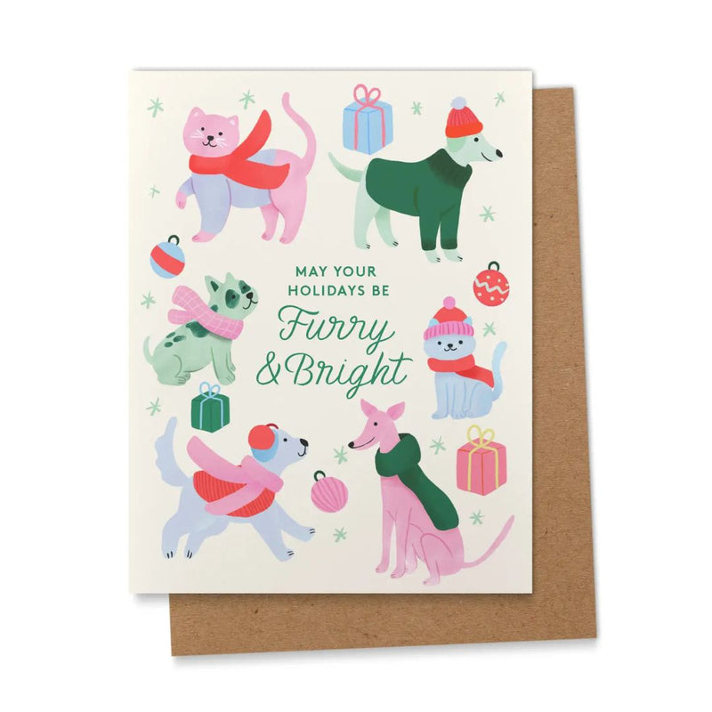 AAPK Furry and Bright Dog Christmas Card - - Cards - Feliz Modern