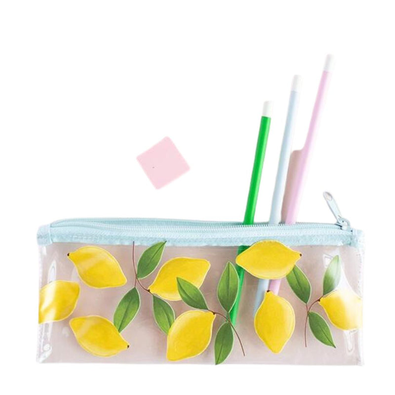 2 Layers Large Capacity Pencil Bag Kawaii Stationery Aesthetic Transparent  Pencil Case Girl Zipper Pencil Pouch School Supplies