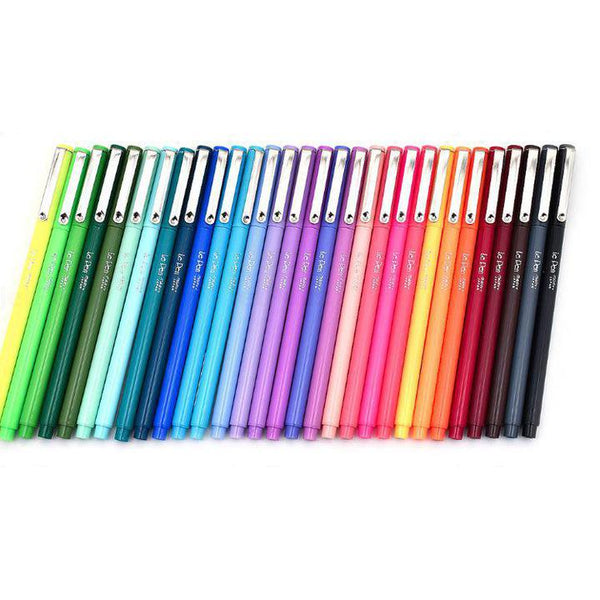 Marvy Le Pen Set of 6 Fine Tip Pens, Orang, Red, Fluorescent  Pink, Amethyst, Olive Green, and Black : Office Products