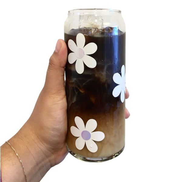 NZNZ* Floral Glass Cup - - Drinkware - Feliz Modern