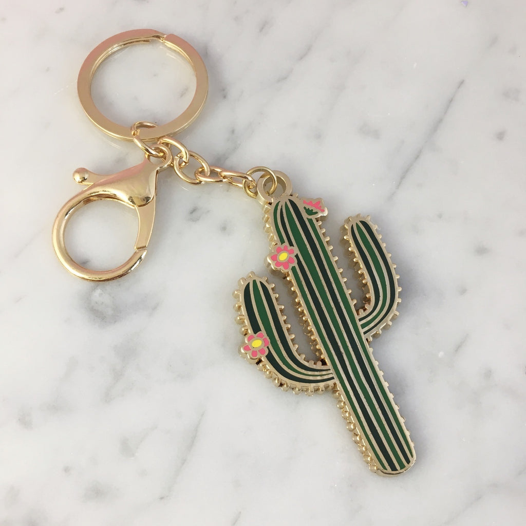 Wentou Stanley Brown Cow Cactus Tassel Keychain | Wholesale Accessory Market