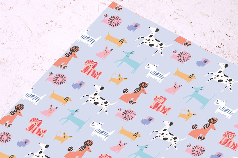 RUCA* Cute Dogs Wrapping Paper Sheet (curbside or in-store only) - - Gifting Supplies - Feliz Modern