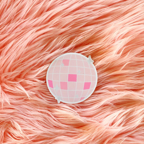 LUA* Pink Disco Ball Sticker