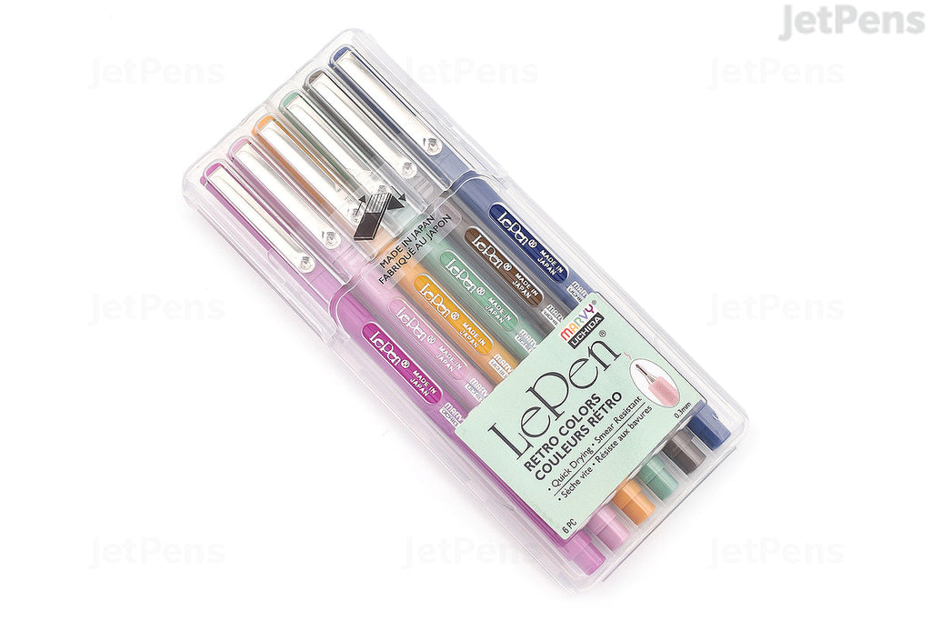 Le Pen 0.3mm Pen Set of 6 - Retro